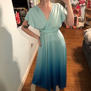 Ombre open back maxi dress